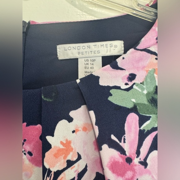 London Times Women's Printed Sleeveless Versatile Empire A-line Midi Dress NWT - Picture 7 of 9